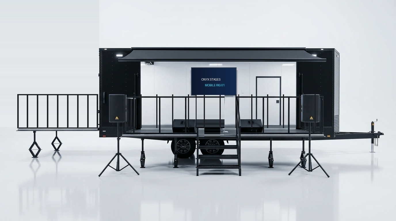 ONYX 24ft Mobile Blackout Stage Rig Deployed in Automotive Studio